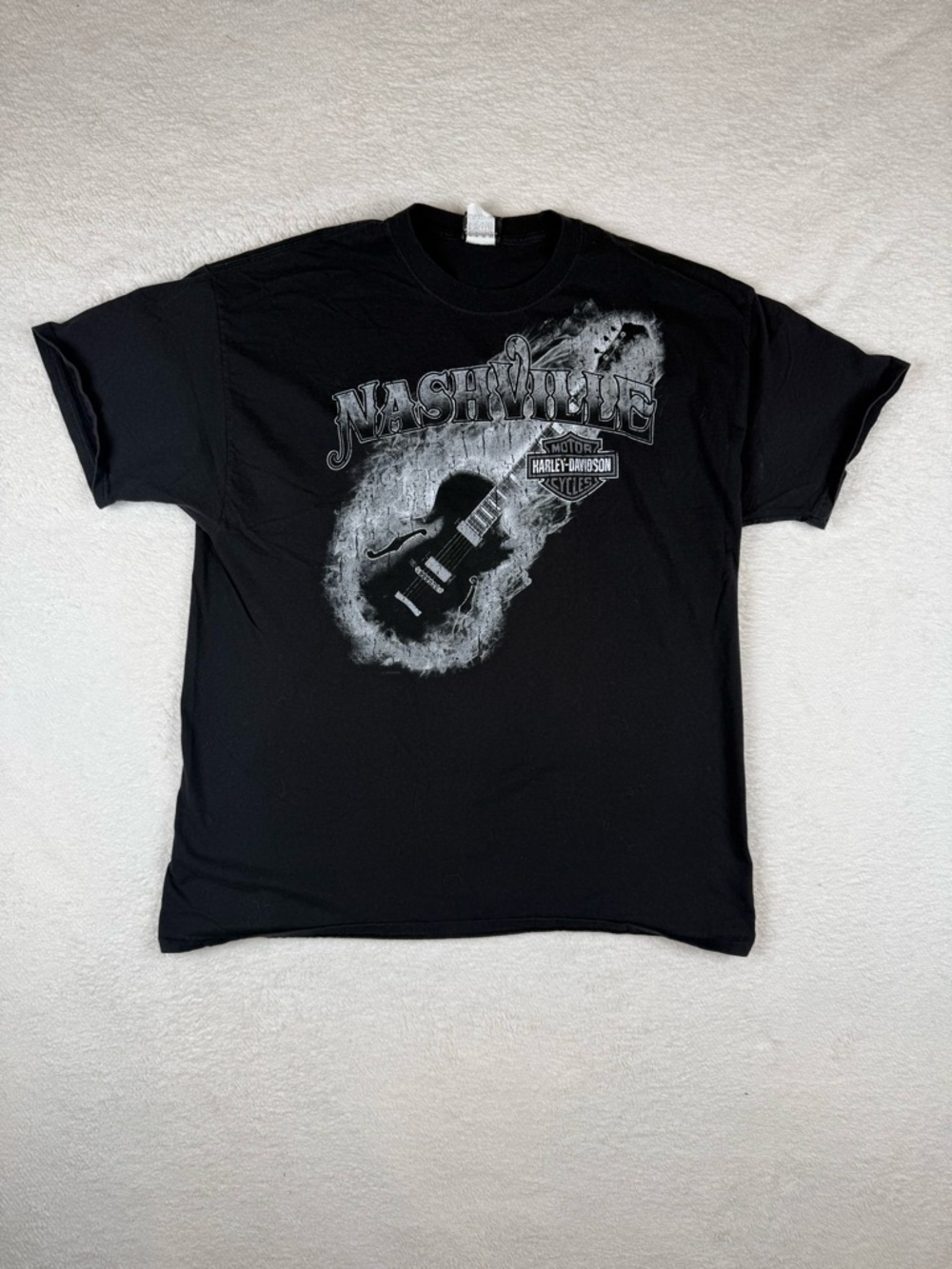 Harley-Davidson 2014 Nashville TN Mens Black Guitar Music City T-Shirt Men’s 2XL